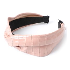 MIRMARU Fashion Headband Hair Accessories - Knotted, Bow, Polka Dot, Floral, Metallic, Glitter and Paisley Wide Hairband Headwear. (SBHB-2848-BEIGE)