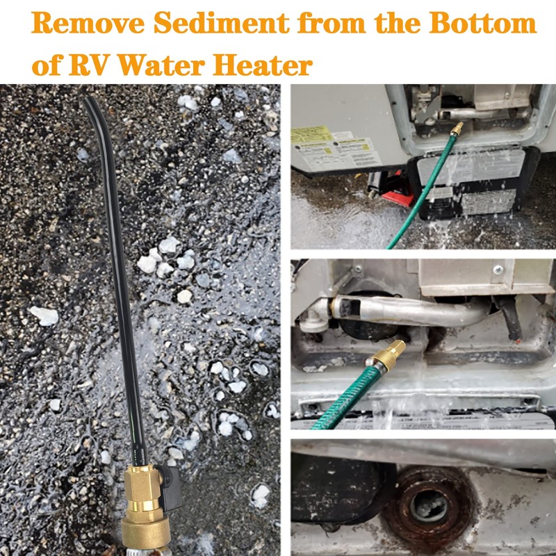 RV Water Heater Tank Rinser Flusher with Copper Handle &