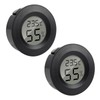 2 Pcs Reptile Thermometer Hygrometer, LCD Digital Display Round Monitor