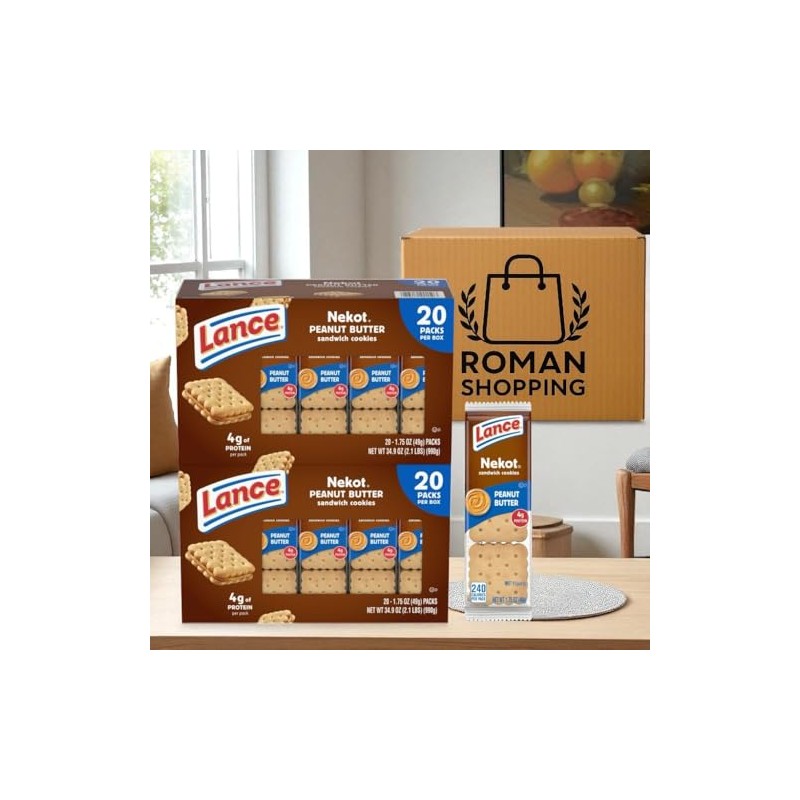 Lance Nekot Cookies with Real Peanut Butter – 4g Protein,