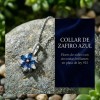 ESTELAPRIVE - Collar Flor Azul Perla Plata 925 Dije Regalo