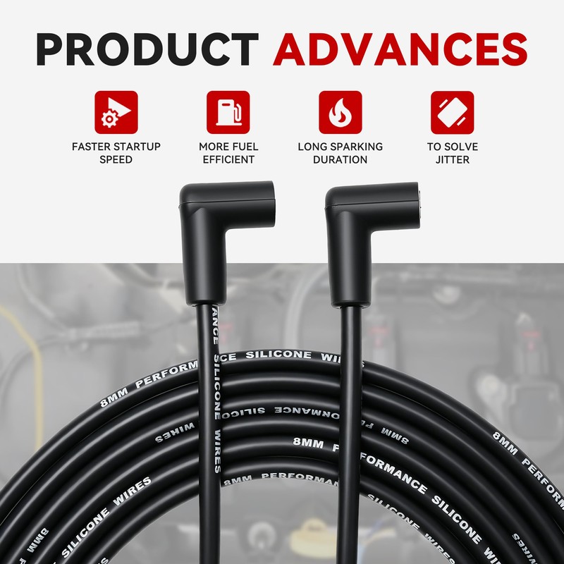 Spark Plug Wires 8.0mm Fit for SBC Chevy 350 GMC