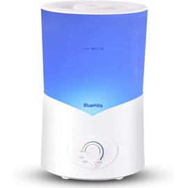 BlueHills Large 1000 ML XL Essential Oil Diffuser White Aromatherapy Humidifier 1 Liter Capacity for Big Living Area Baby Room Home Long Run Huge Size 1L A1