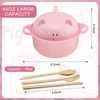 Romooa Large 45oz Cute Ramen Bowl Set Microwavable Pig Ramen