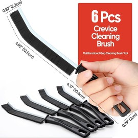Hard Bristle Crevice Cleaning Brush, Small Cleaning Brushes, Grout Cleaner Brush, Toilet Brush, Scrub Brush for Shower Tile, Skinny Gap Cleaning Tools for Household Use(Pack of 6)
