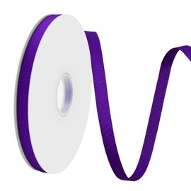 Lrybbon Double 3/8 inch×50 Yards Ribbon Face Purple Grosgrain Ribbon for Gift Wrapping Ideal for Hair Bow Flower Bouquet Crafts Sewing Weddings Floral Arrangements