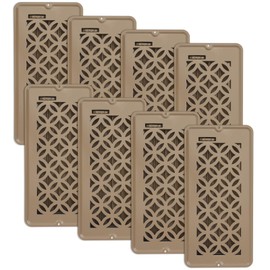 Floor Register 4x10,8 Pack,Brown Floor Vent Covers for Home Floor,Sidewall,Ceiling,Heavy Duty Metal Hot Air Vent Covers with Rust-Proof Finish for Home Heater Floor Vent Grilles and Vents(Brown-8pack)