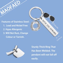 MAOFAED Lifeguard Gift Life Preserver Keychain Life Ring Keychain Guard Teacher Gift (Lifeguard gift)