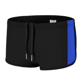 ZONBAILON Mens Swim Trunks Square Leg Athletic Swimwear Bathing Suit Swimming Board Short Black L