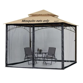 10x10 Gazebo Replacement Mosquito Netting for Pop-Up Canopy Tent, Sidewall Screen with Zipper Universal Black