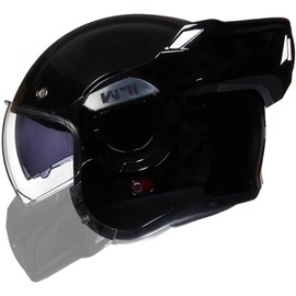 ILM Vintage Full Face Modular Motorcycle Helmet for Adults Men ATV UTV Snowmobile with 180° Reversible Chin Guard DOT ILM-B707(Gloss Black, M)
