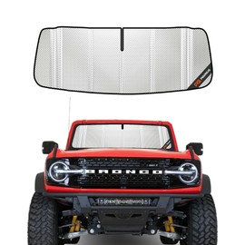 Pigenius Windshield Sun Shade for Ford Bronco 2021-2025. Full Coverage Rearview Mirror Shade for Ultimate Protection