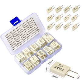 Tcenofoxy Cement Resistor 5W Ceramic Cement Resistor ±5% 0.05Ω 0.1Ω 0.15Ω 0.2Ω 0.22Ω 0.25Ω 0.33Ω 0.47Ω 0.5Ω 1Ω Ohm Tolerance Cement Resistors (TC-5W-Resistors)