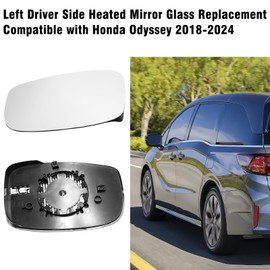 Moonlinks Left Driver Side Heated Mirror Glass Compatible with Honda Odyssey 2018 2019 2020 2021 2022 2023 2024 Exterior Mirror Glass Replaces for 76253-THR-A12 HO1324121 Left Side