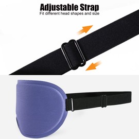 3D Sleep Mask for Women Men, Block Out Light, Eye mask with Adjustable Strap, Breathable & Soft for Sleeping, Yoga, Meditation,Traveling (Blue Grey)