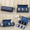 Hiram Watch Roll Genuine Leather Hexagonal Travel Case for 3