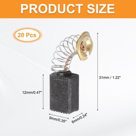 sourcing map 20 Pack CB411 Carbon Brushes Set Replaces 12x9x6mm for Most Power Tools Electric Hammer Drill Motor Circular Saws Replacement Part