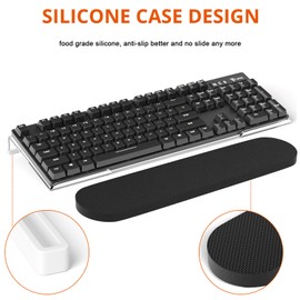 Richboom Ergonomic Computer Keyboard Stand - Acrylic Tilted Computer Keyboard Holder for Easy Typing, Keyboard Stand with Silicone Anti-Slip Case for Office Desk, Home, School, Clear