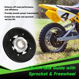 XIKOBY Rear Sprocket Freewheel Chain Plate Guide Assembly Compatible with Razor MX650 MX500 SX500 RSF650 Dirt Bike Electric Rocket Motocross Motorcycle Parts with 25H 132 Link Drive Chain Tensioner