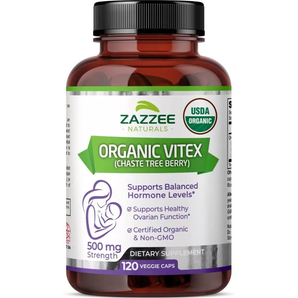 Zazzee Organic Vitex Chaste Tree Berry 120 Capsulas