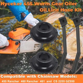 Hyceker 455 Worm Gear Oiler Oil Line Hose Kit for Husqvarna 455 Rancher II 460 Rancher 461 Jonsered CS2255 RedMax GZ550 Chainsaw Oil Pump Pinion Drive Gear Parts 537252601 598718301 537261501