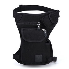 Canvas Waist Pack Outdoor Travel Thigh Bag for Men Women Tactical Military Motorcycle Bike Multi-Pocket Drop Leg Bags Pouch Hip Bags, #07 black