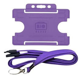 Purple Lanyard with Card Holder - ID card holder - Safety break lanyard - breakaway lanyard - Card holder - Neck lanyard - Work lanyard - Staff lanyard -