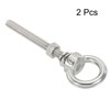sourcing map M4 3/16"x2.36" Stainless Steel Eye Bolts Threaded Screw