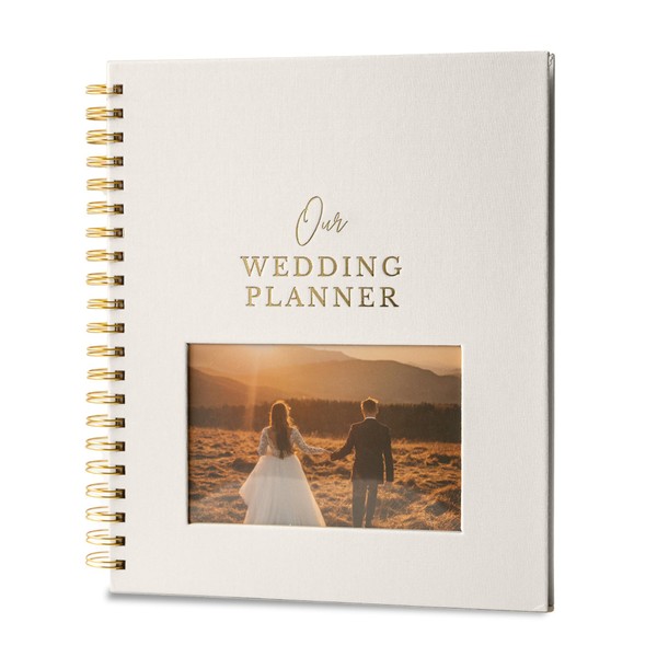 Linen Comprehensive Wedding Planner - Customizable Photo Window Wedding Planning