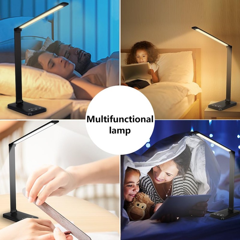 White crown LED Desk Lamp Dimmable Table Lamp Reading Lamp