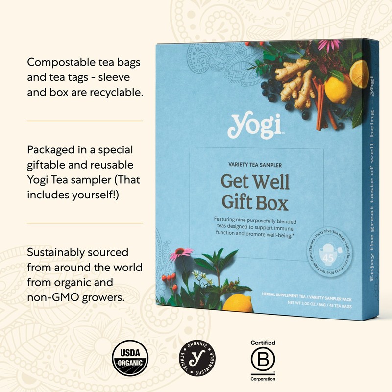 Organic Sampler Gift Box-5 Tea Bags per Flavor (45 Tea