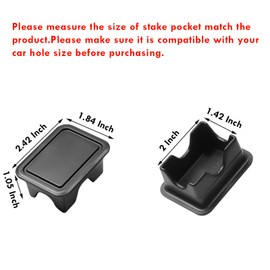 Ram 1500 Stake Pocket Covers Compatible with Dodge Ram 1500 2019-2023 Rear Truck Bed Rail Stake Pocket Cover (Black 2 pcs)