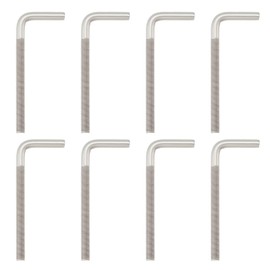 VGOL 8 Stück 100 mm L gerade Haken Schrauben 304 Haken aus Edelstahl Schraube M8 Haken L Bolzen für Werkstätten Schuppen Werkzeugschränke Silber