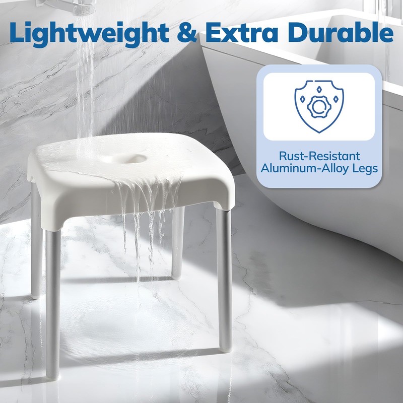 Umimile Shower Chair for Inside Shower - Fixed Height, Sturdy