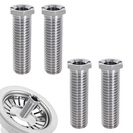 Pack of 4 Hollow Screw Sink Stainless Steel Drain Strainer Screw 45 mm Sink Basket Screw Kitchen Strainer Basket Screws Hollow Screw for Valve Drains Sink Kitchen Drains