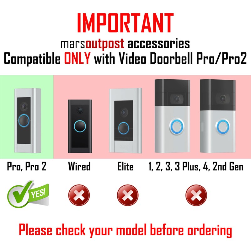 Mars Outpost Bracket Compatible with RingPro&Pro2 Bracket Wedge 45 Degrees