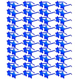PLULON 40 Pairs Navy Blue Star Sunglasses Rimless Star Shape Sunglasses Party Star Glasses Bulk Bachelorette Sunglasses Star Party Favors for Birthday Beach Kids Adult
