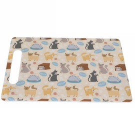 Bcumuq Cartoon Cat Cutting Board Cute Cats Kitten Funny Grip Handle Chopping Boards Cutting Board for Kitchen Plastic 16" x 10" x 0.24"