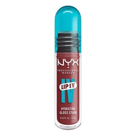 NYX Professional Makeup Lip IV, Gloss Serum Hidratante, fórmula 3 en 1: Brillo + tinta + hidratación, 12H de duración, con agua de coco y magnesio,fórmula vegana, 5ml - Tono Hydra Honey (nude)