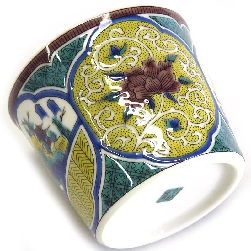 Sobachoko Stylish Kutani Ware Soba Bookuchi Yoshidaya Sansui Peony Arabesque