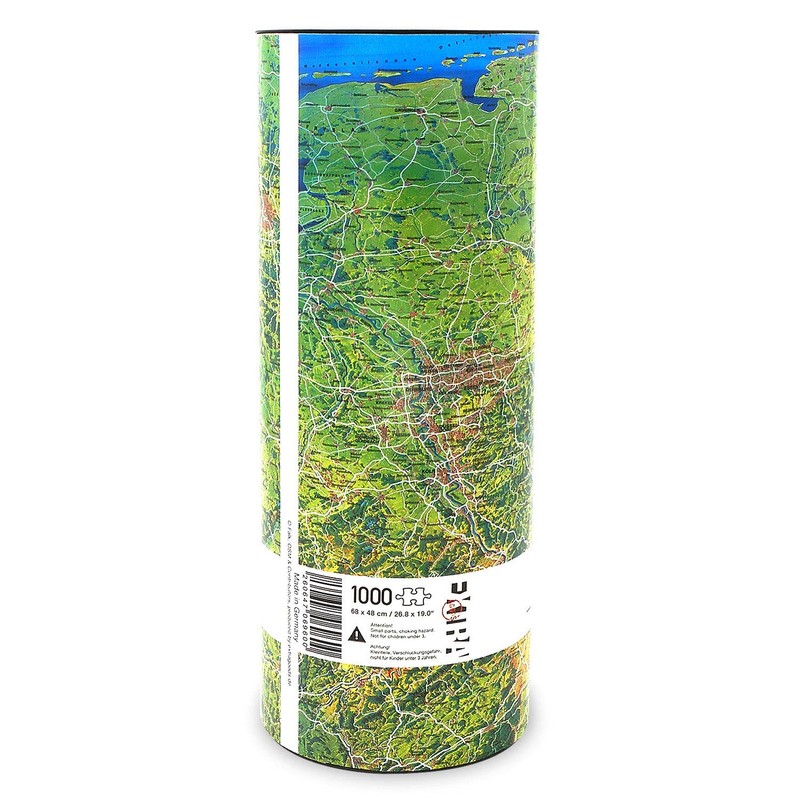 Extragoods Germany Map in 3D, Puzzle with 1000 Pieces, Germany