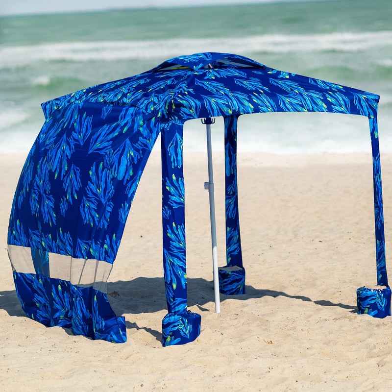 AMMSUN Beach Cabana, 6.2'×6.2' Beach Canopy, Easy Set up and
