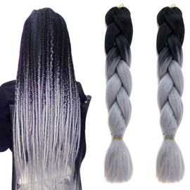 Hair Extension Pre Stretched Braiding Hair Extensions 24 Inch 2 Packs Synthetic Crochet Braids 2005