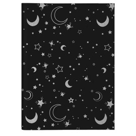 Jwssor Star Moon Tissue Paper,20sheets Black Silver 20x14inch Xmas Wrapping Paper,Silver Star for Christmas Wedding Birthday DIY Crafts