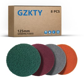 GZKTY Sanding Fleece 125 mm Velcro, Pack of 8, Polishing Sponge 125 mm Velcro, Suitable for 125 mm Round Sanders and Random Orbital Sanders