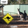 Kangaroo Crossing 12" x 12" Tin Road Sign Xing Australian