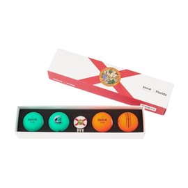 Volvik State Florida Pack - 4 Vivid Balls Pack (2 Jade & 2 Sherbet Orange) with a Clip Ball Marker