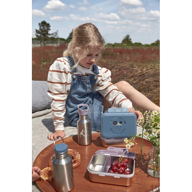 LÄSSIG Children’s Lunch Box, Stainless Steel Breakfast Box, Sustainable, for
