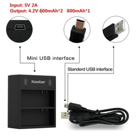 Kastar Dual USB Charger for GoPro AHDBT-201, AHDBT-301, AHDBT-302, Gopro3 and GoPro Hero3+, Hero3, HD Motorsports Hero, Surf Hero, Hero Naked, Hero 960, Hero HD 1080p