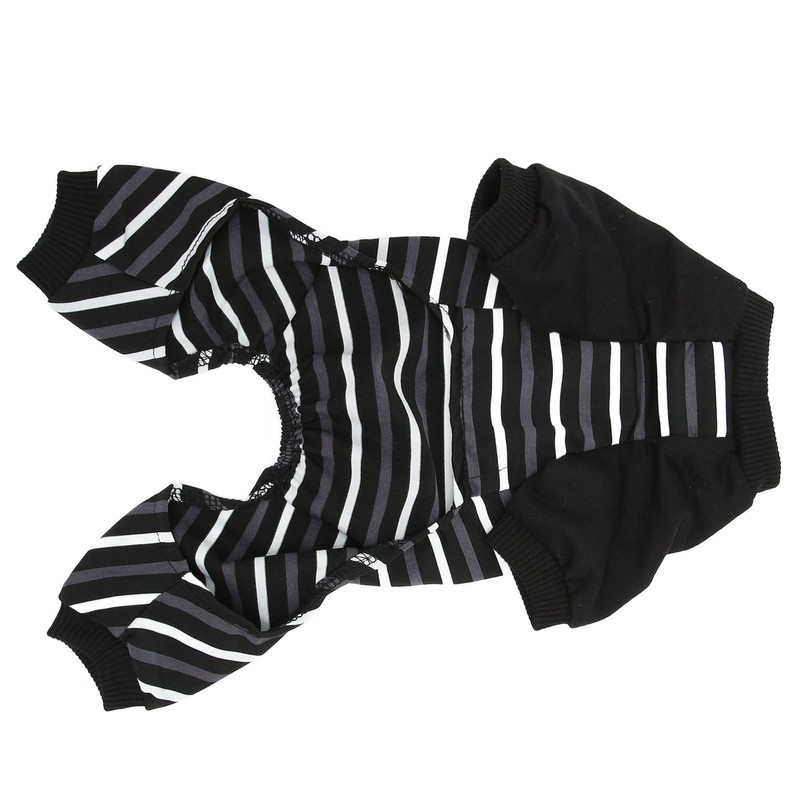 Dog Pajamas Warm Comfortable Stretchy 4 Legs Striped Dog Pajamas